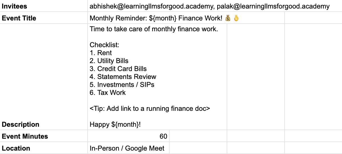 Google Sheets UI